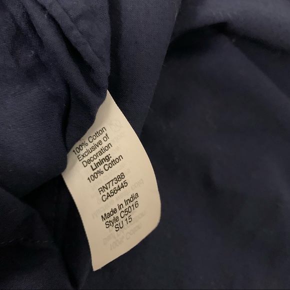 J. Crew—Navy Embroidered Windowpane Sleeveless Top/Tank—Size 0 - Picture 10 of 10